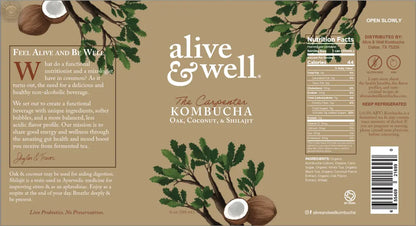 Oak & Coconut Kombucha Organic Alive & Well Kombucha