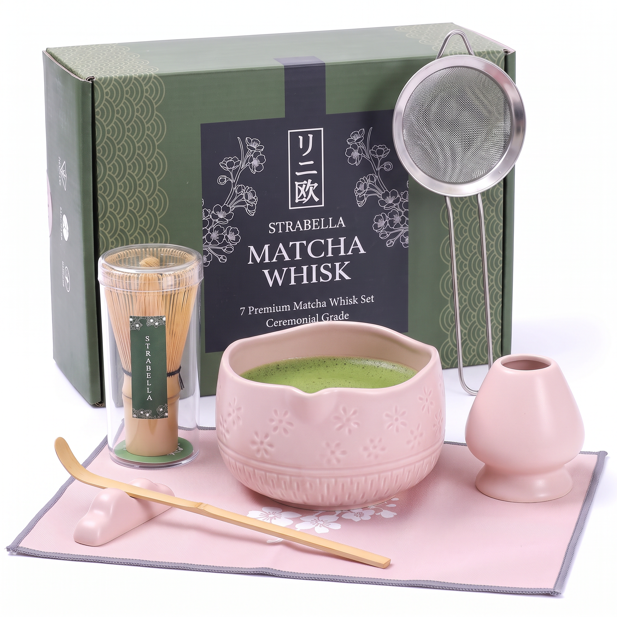 Matcha Whisk Set — Bamboo Chasen + Ceramic Chawan Gift Set
