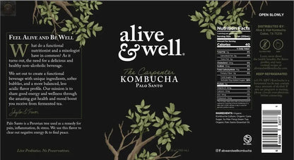 Palo Santo Kombucha Alive & Well Kombucha
