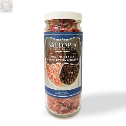Pink Himalayan & Gourmet Peppercorn Grinder Set SALTOPIA Infused Sea Salts
