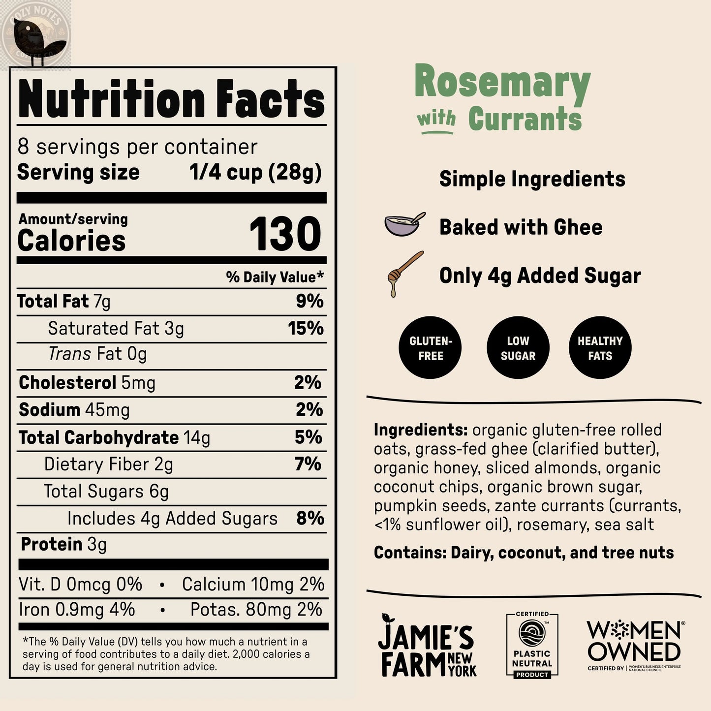 Rosemary Granola with Currants Jamie’s Farm