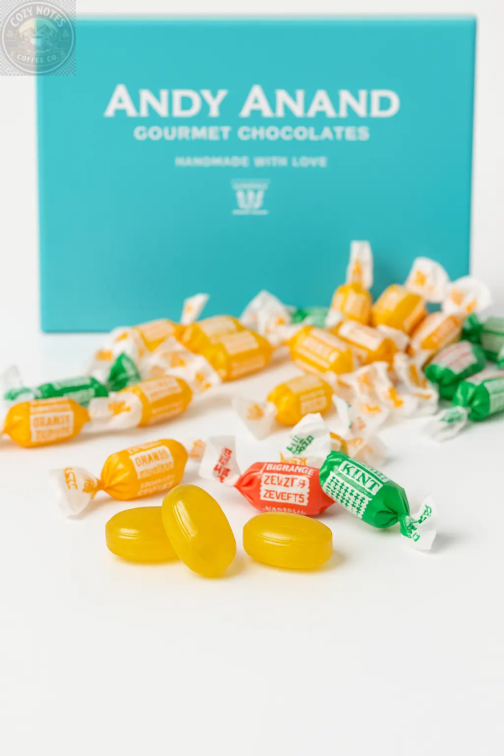 Andy Anand Sugar-Free Ginger Candy, 55 pc, 7 oz – Orange, Mango & Lemon Flavors, Made in Italy, Imported Keto & Diabetic-Friendly Gift Box Andyanand