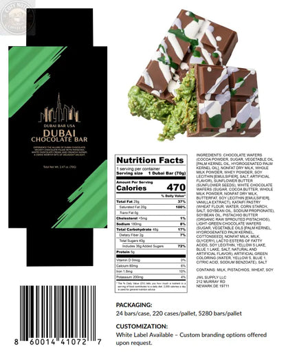 Dubai Chocolate Bar - Pistachio Dubai Bars USA