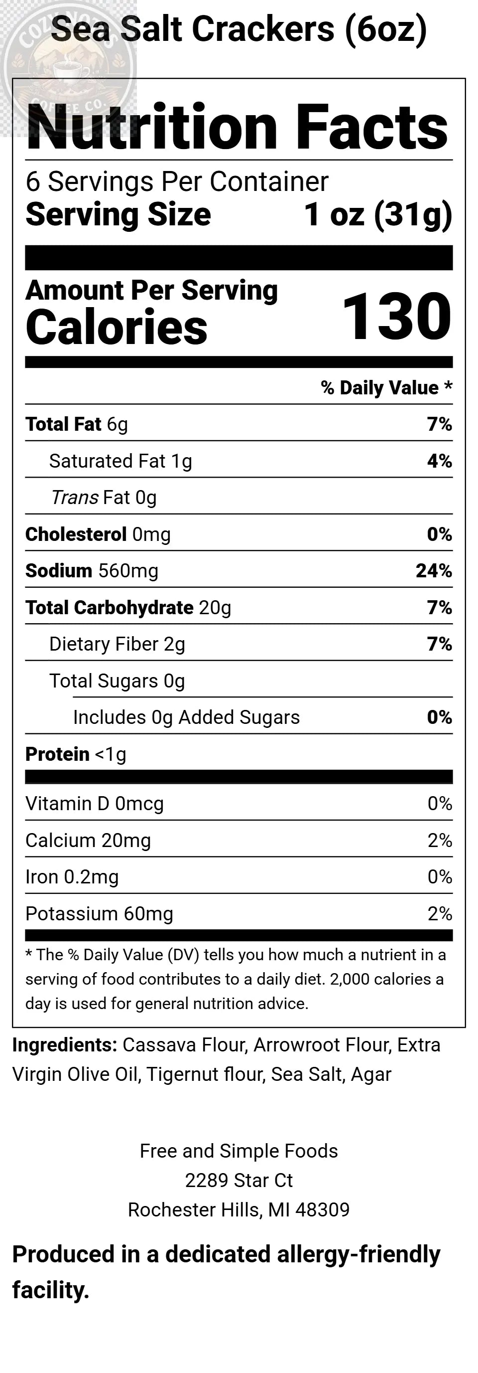Sea Salt Crackers Free and Simple Foods