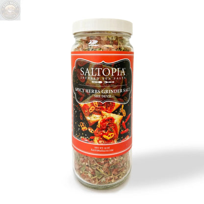 Spicy Herbal Blend: SHE DEVIL SALTOPIA Infused Sea Salts