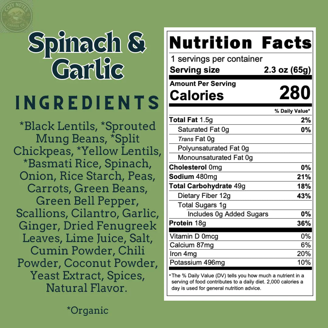 Spinach & Garlic -  Sprouted Power Bowl (6 Pack) aahanasnaturals.com