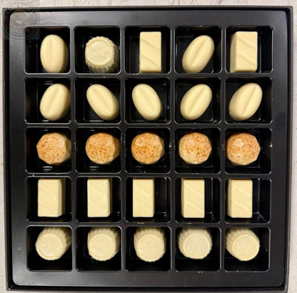 Andy Anand Sugar-Free Belgian White Chocolate Truffles & Pralines, 25 pc, 10.5 oz – Stevia Sweetened, Keto & Diabetic-Friendly Gift Box Andyanand