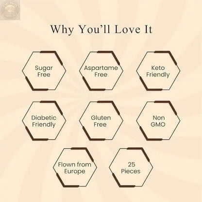 Andy Anand Sugar-Free Aniseed Rock Hard Candy, 25 pc – European Copper-Kettle Boiled, Keto & Diabetic-Friendly Gourmet Snack Gift Box Andyanand