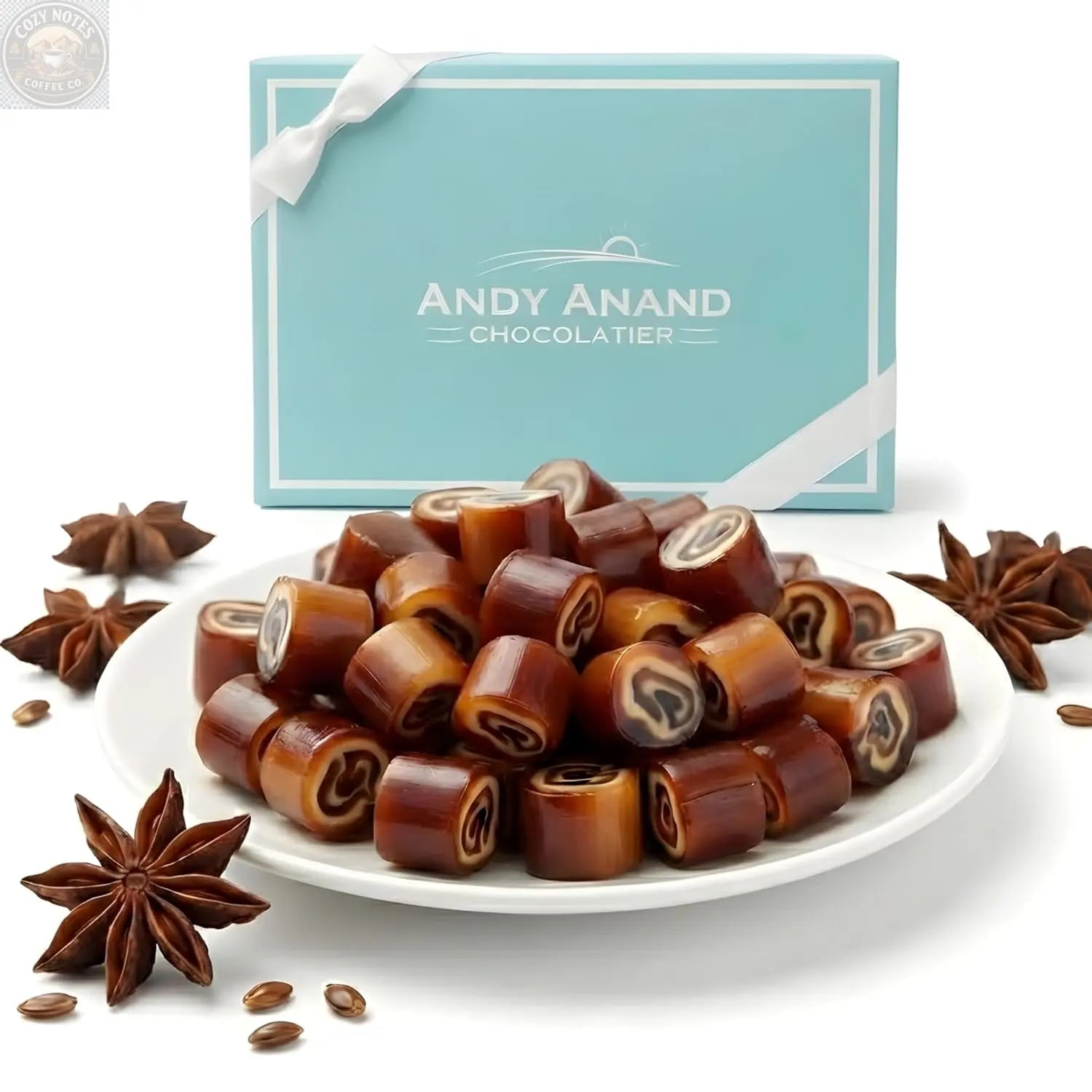 Andy Anand Sugar-Free Aniseed Rock Hard Candy, 25 pc – European Copper-Kettle Boiled, Keto & Diabetic-Friendly Gourmet Snack Gift Box Andyanand