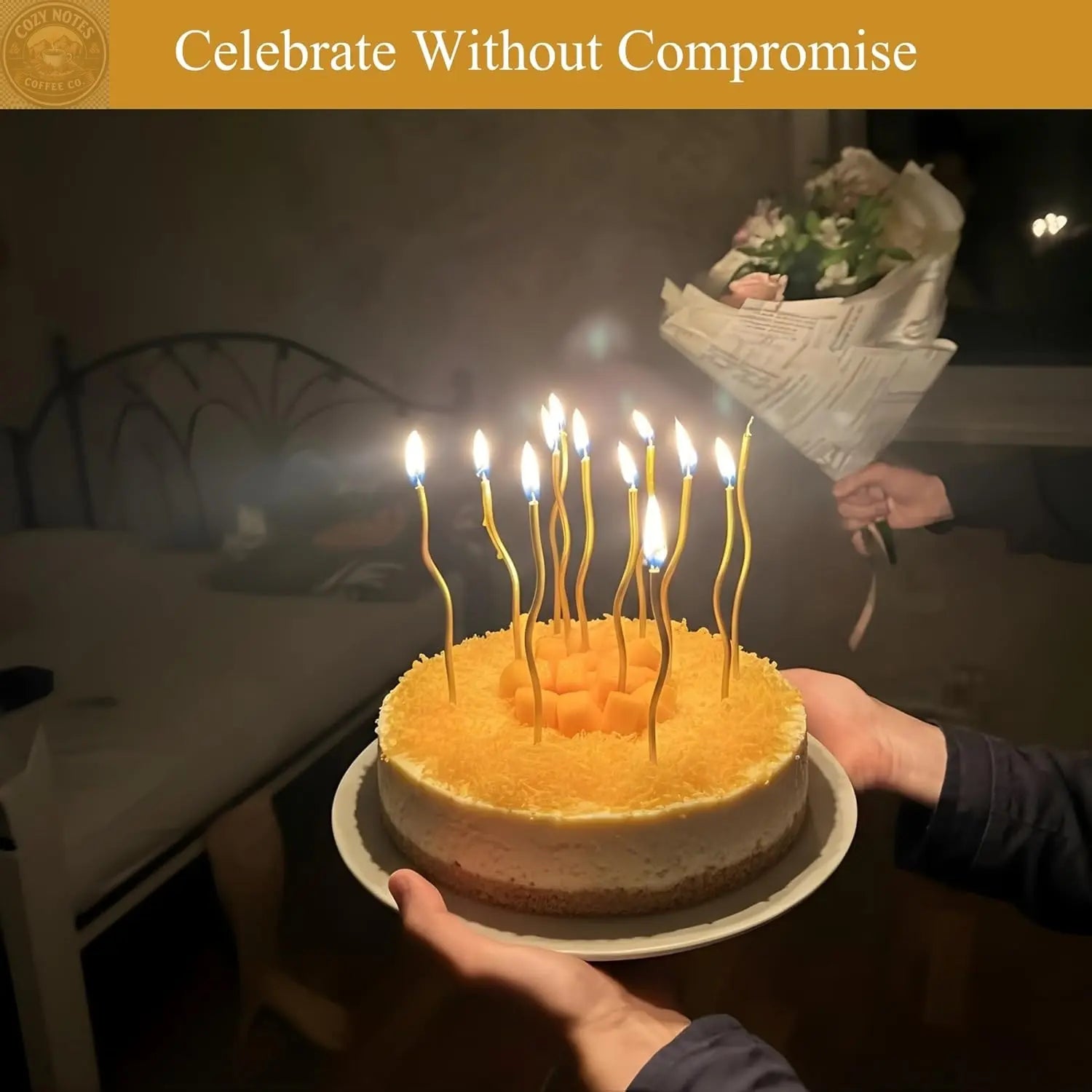 Andy Anand Sugar-Free Coconut Mango Cheesecake, 9-Inch, 2.6 lb – Tropical Flavors, Keto & Diabetic-Friendly, California Cream Cheese Gift Andyanand