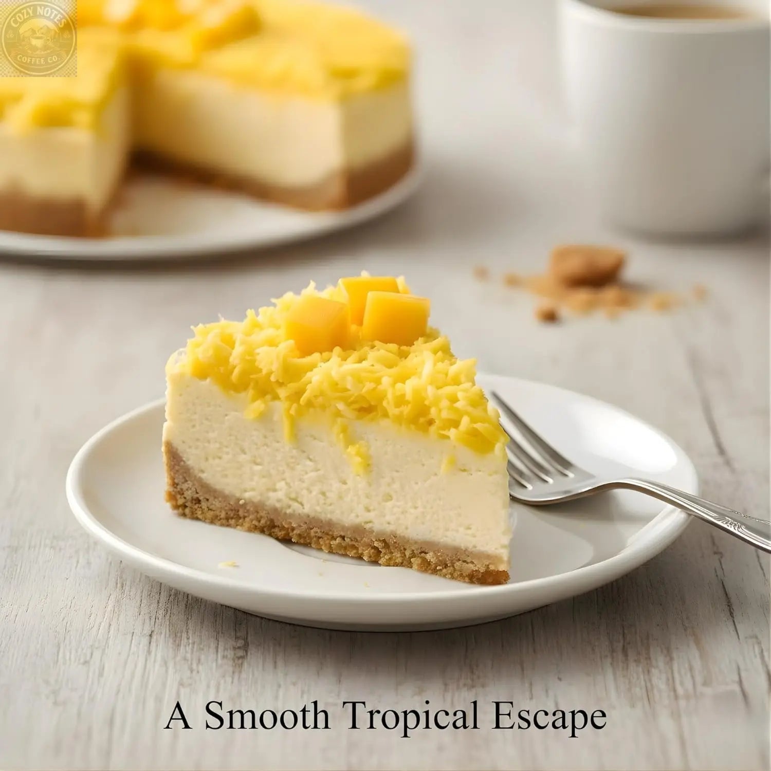 Andy Anand Sugar-Free Coconut Mango Cheesecake, 9-Inch, 2.6 lb – Tropical Flavors, Keto & Diabetic-Friendly, California Cream Cheese Gift Andyanand