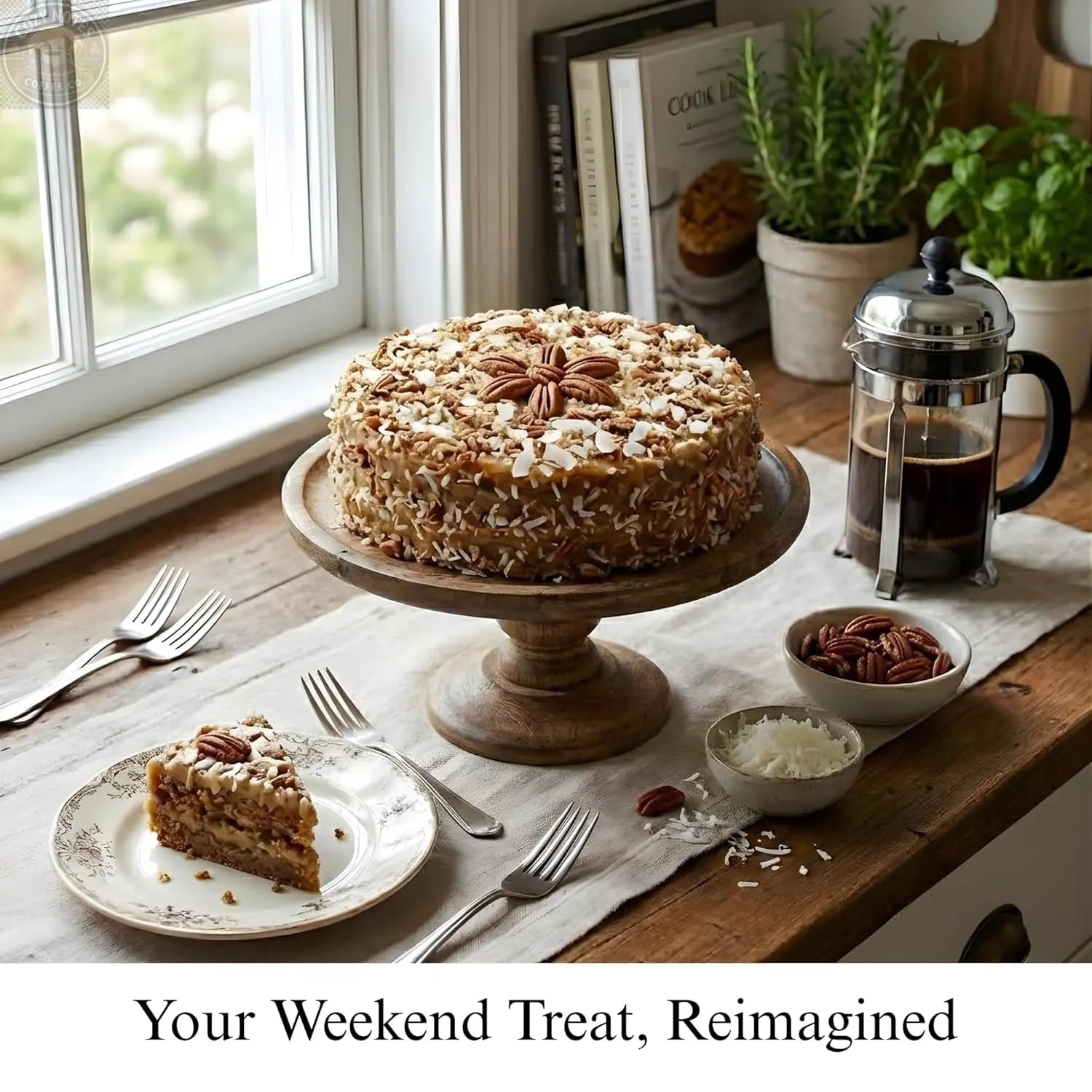 Andy Anand Sugar-Free German Chocolate Cake, 2.4 lb – Belgian Cocoa, Coconut-Pecan Filling, Keto & Diabetic-Friendly Birthday Gift Box Andyanand
