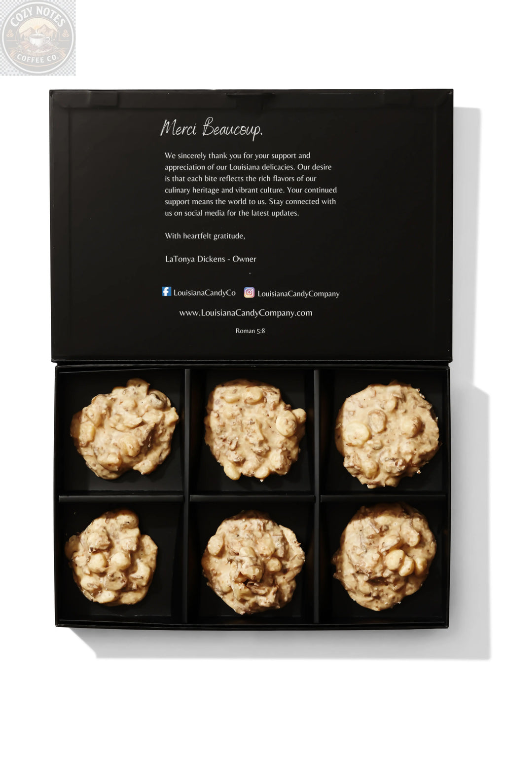 Toasted Coconut and Macadamia Nut Pralines Louisiana Candy Company