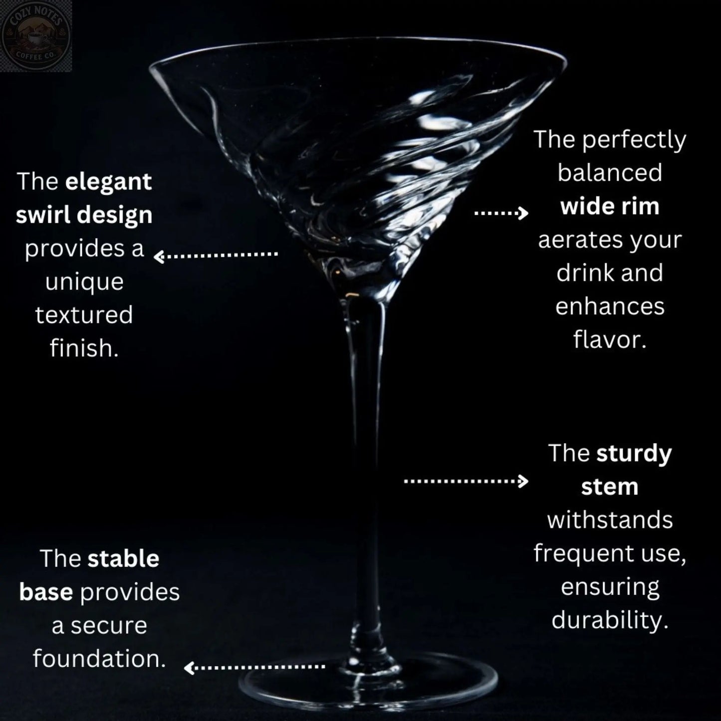 Vortex Crystal Martini Glasses – Set of 2 Luxury Stemware Sister.ly Drinkware