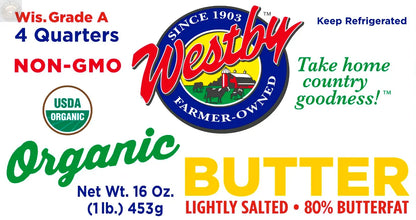 Westby Organic Lightly Salted Butter Keystone Cheese
