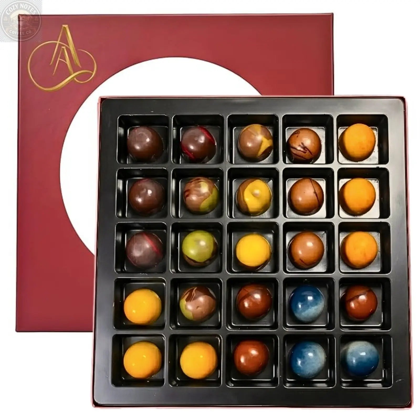 Andy Anand Monet Chocolate Bonbons Gift Box, 25 pc, 6.52 oz – Gluten-Free Belgian Truffles & Pralines, Birthday & Holiday Gift Collection Andyanand