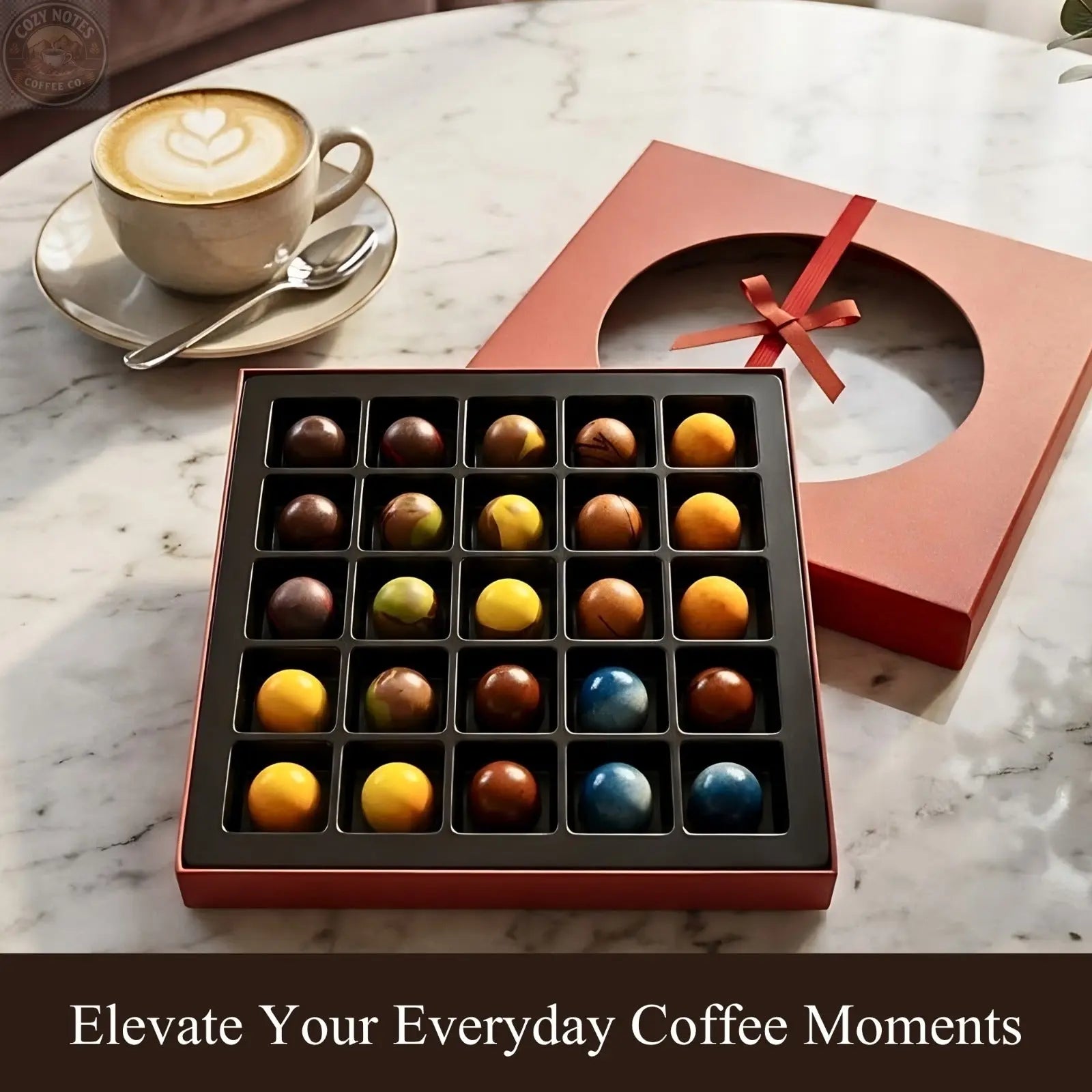 Andy Anand Monet Chocolate Bonbons Gift Box, 25 pc, 6.52 oz – Gluten-Free Belgian Truffles & Pralines, Birthday & Holiday Gift Collection Andyanand