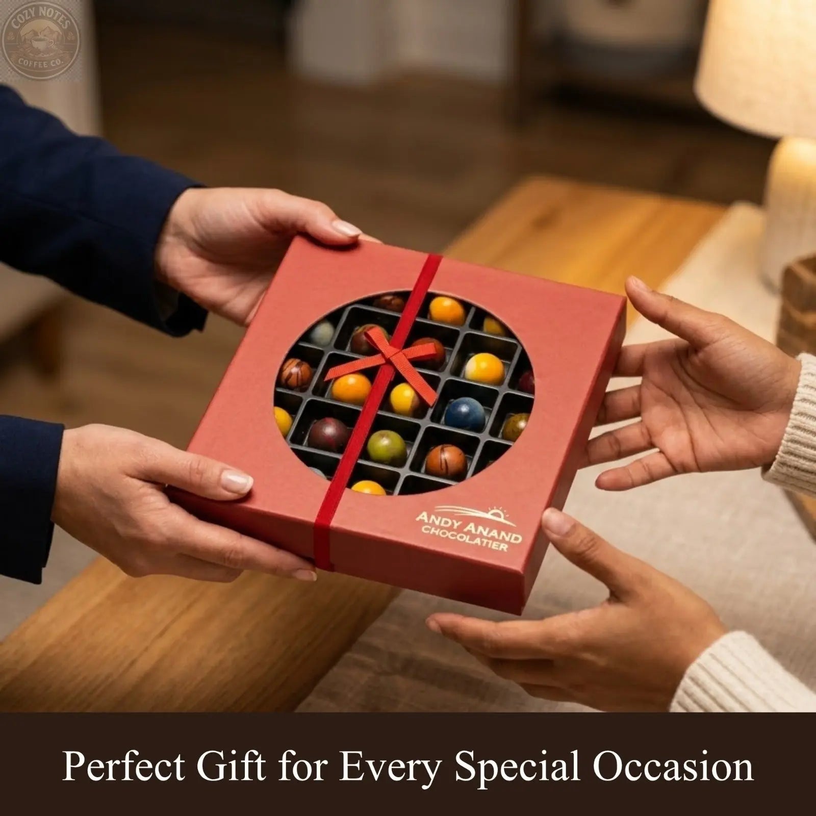 Andy Anand Monet Chocolate Bonbons Gift Box, 25 pc, 6.52 oz – Gluten-Free Belgian Truffles & Pralines, Birthday & Holiday Gift Collection Andyanand