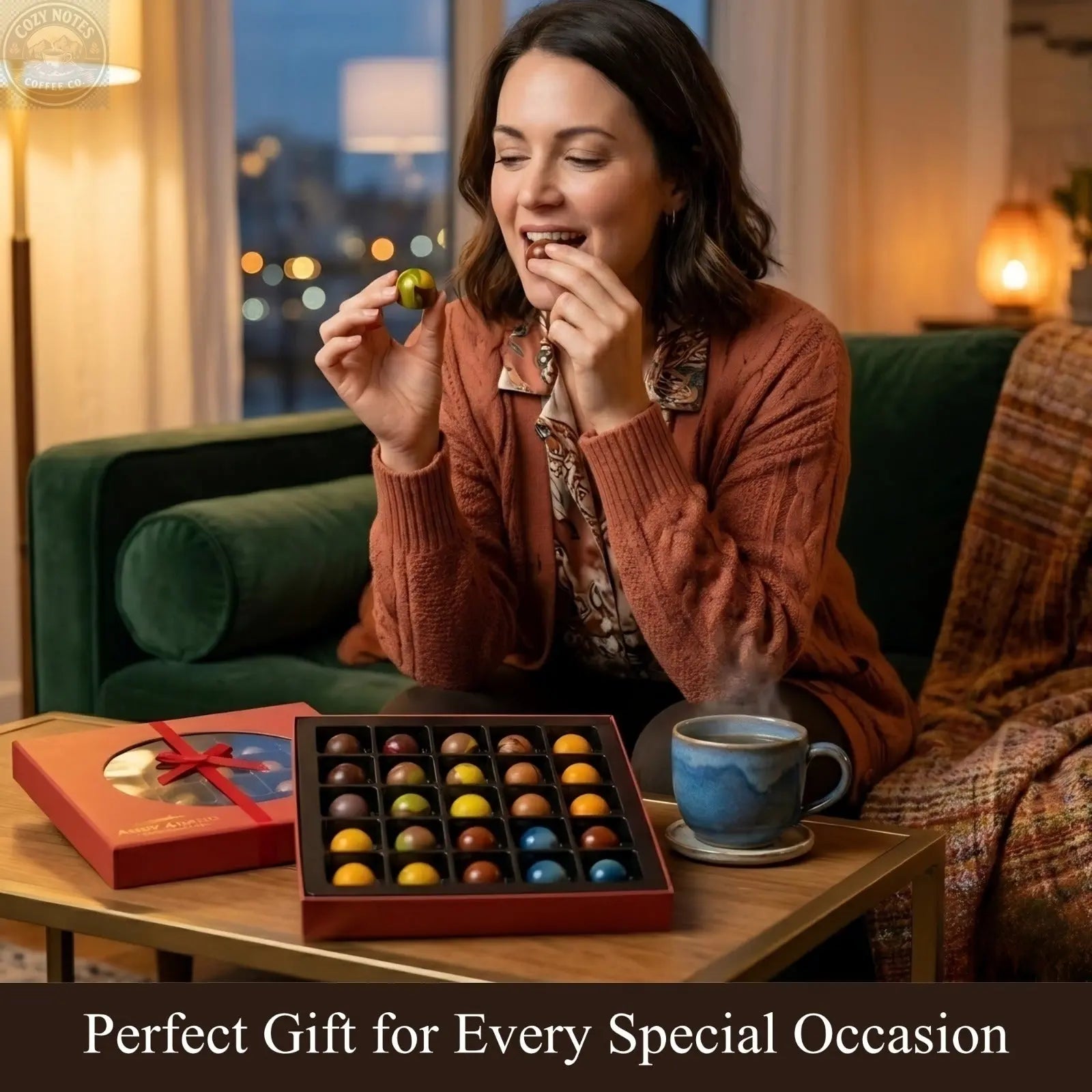 Andy Anand Monet Chocolate Bonbons Gift Box, 25 pc, 6.52 oz – Gluten-Free Belgian Truffles & Pralines, Birthday & Holiday Gift Collection Andyanand