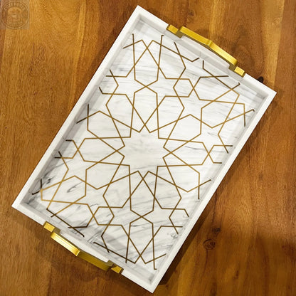 Andalus Serving Tray Tea + Linen