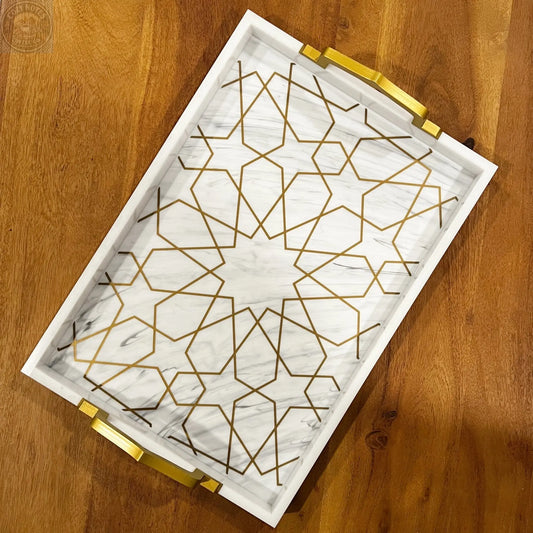 Andalus Serving Tray Tea + Linen