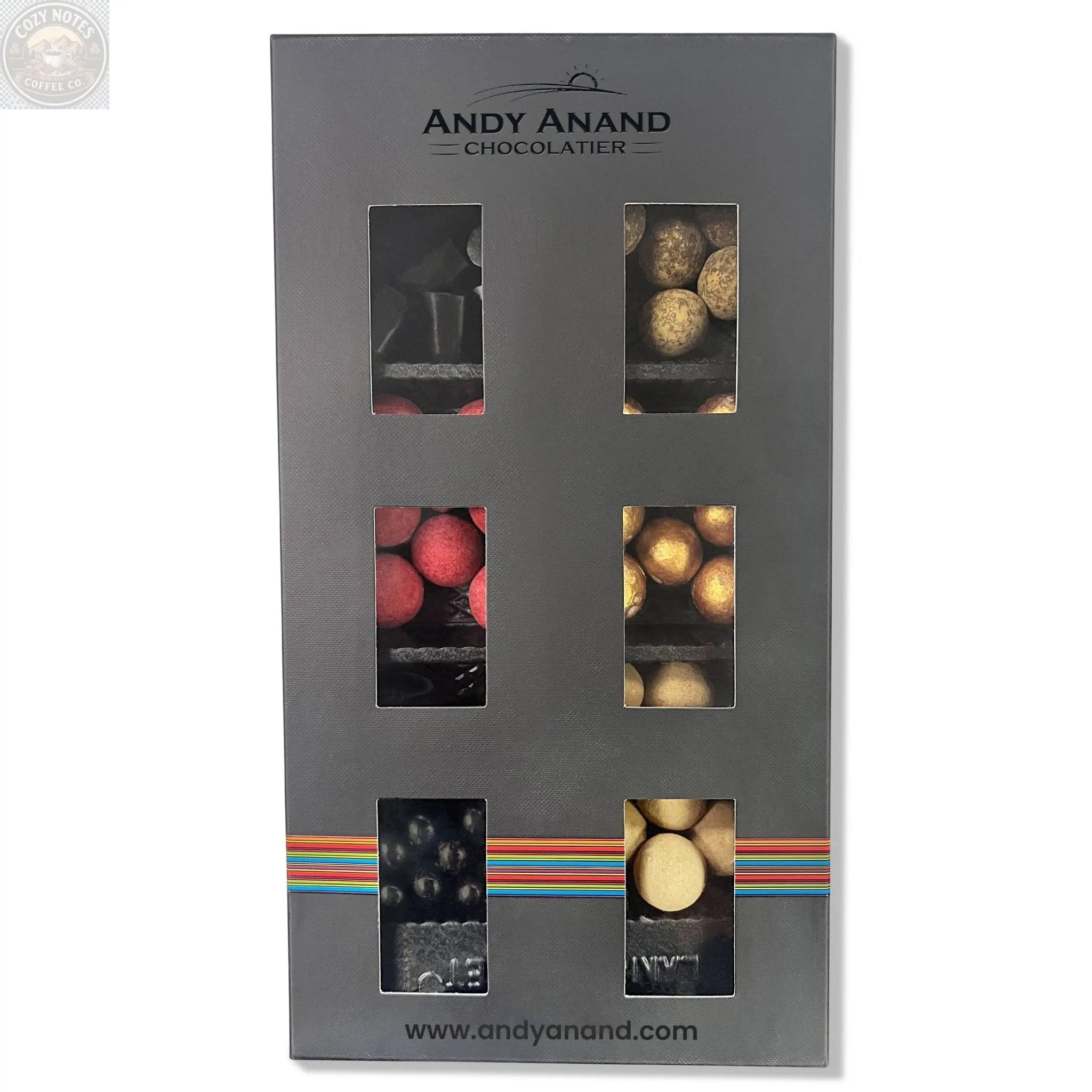 Andy Anand Chocolate Covered Gourmet Licorice, 6 Flavors, 10.5 oz – Made in Denmark, European Collection, Birthday & Holiday Gift Box Andyanand