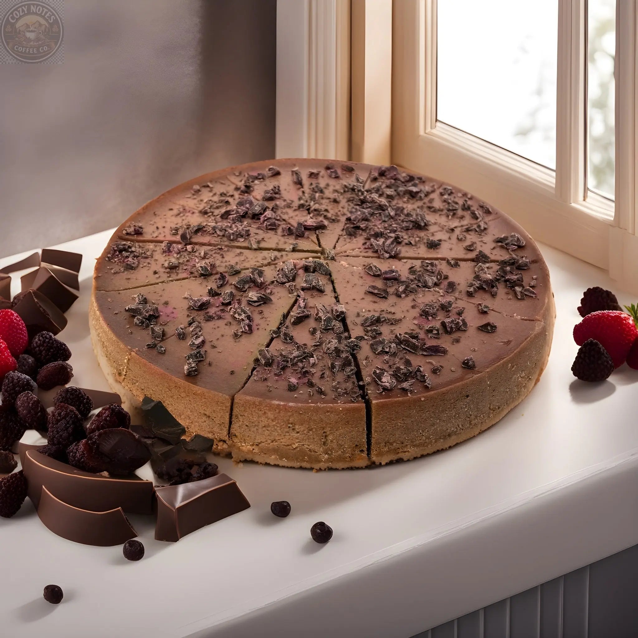 Andy Anand Sugar-Free Dark Chocolate Chip Cheesecake, 9-Inch, 2 lb – Diabetic-Friendly, California Cream Cheese, No Preservatives Gift Box Andyanand