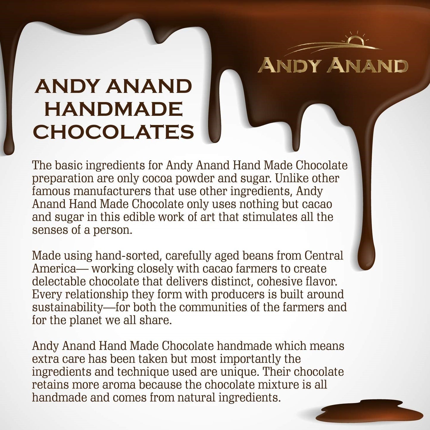 Andy Anand Chocolate Almond Cake, 9-Inch, 2.5 lb – Freshly Crafted, Luxuriously Creamy, Intense Chocolate & Almond Flavor, Birthday Gift Box
