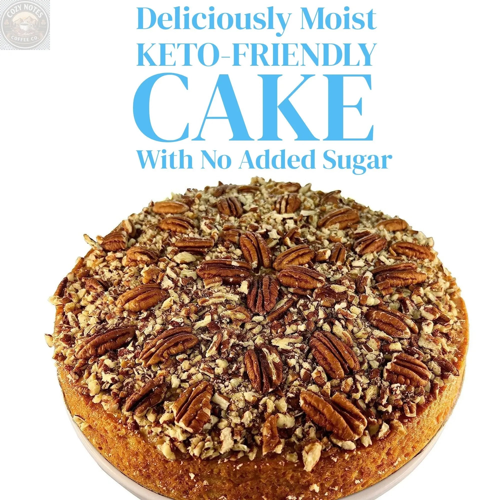 Andy Anand Sugar-Free Gluten-Free Caramel Pecan Cake, 9-Inch, 2.8 lb – Keto & Diabetic-Friendly, Natural Sweetener, Birthday Gift Box Andyanand