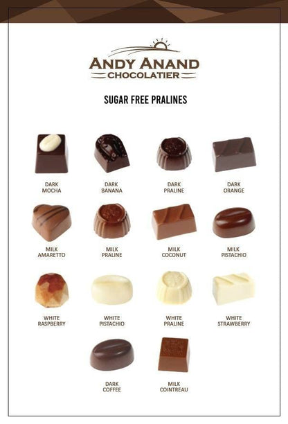Andy Anand Sugar-Free & Gluten-Free Belgian Chocolate Truffles, 15 pc – Assorted Flavors, Diabetic-Friendly, Birthday & Valentine's Gift