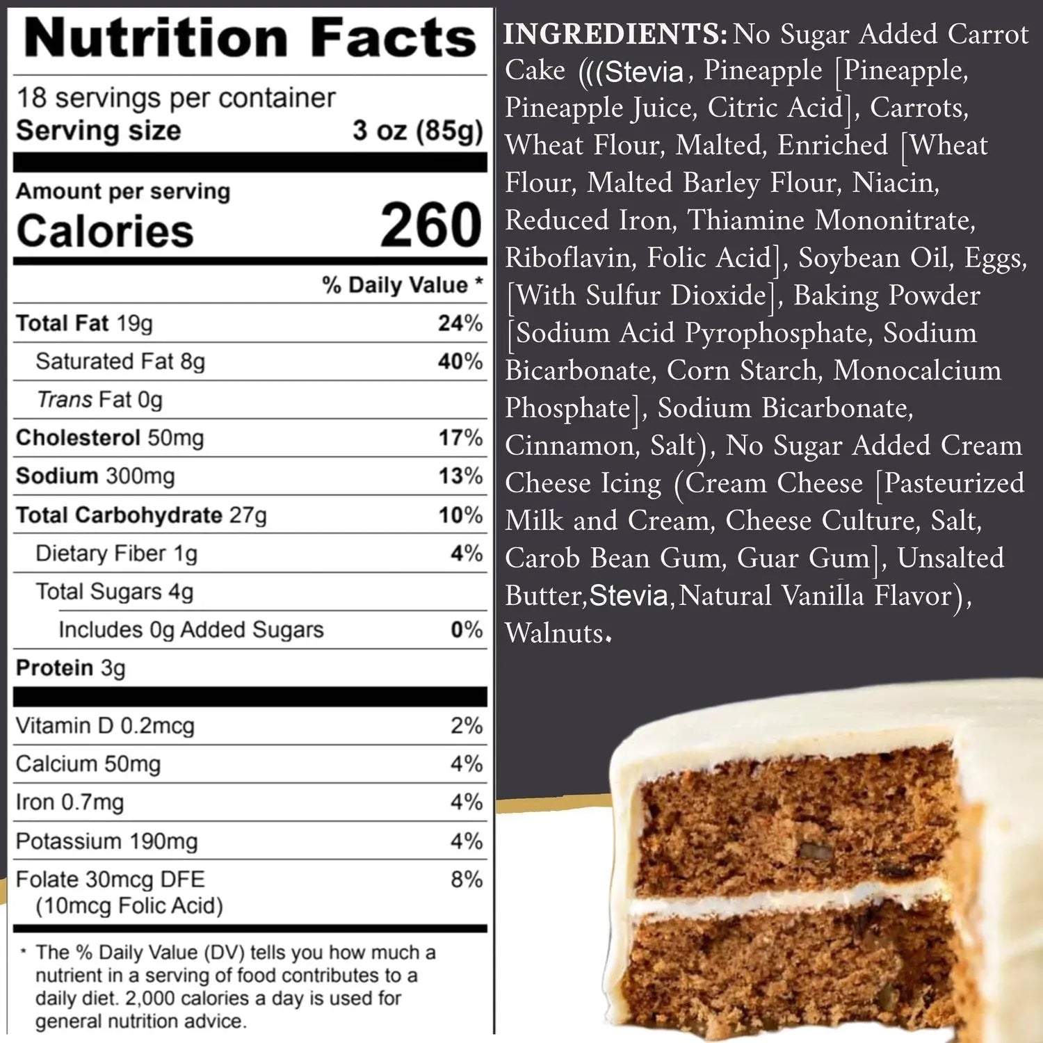 Andy Anand Sugar-Free Carrot Cake, 9-Inch, 3.2 lb – Moist & Flavorful, Diabetic-Friendly, All-Natural, No Preservatives, Birthday Gift Box Andyanand