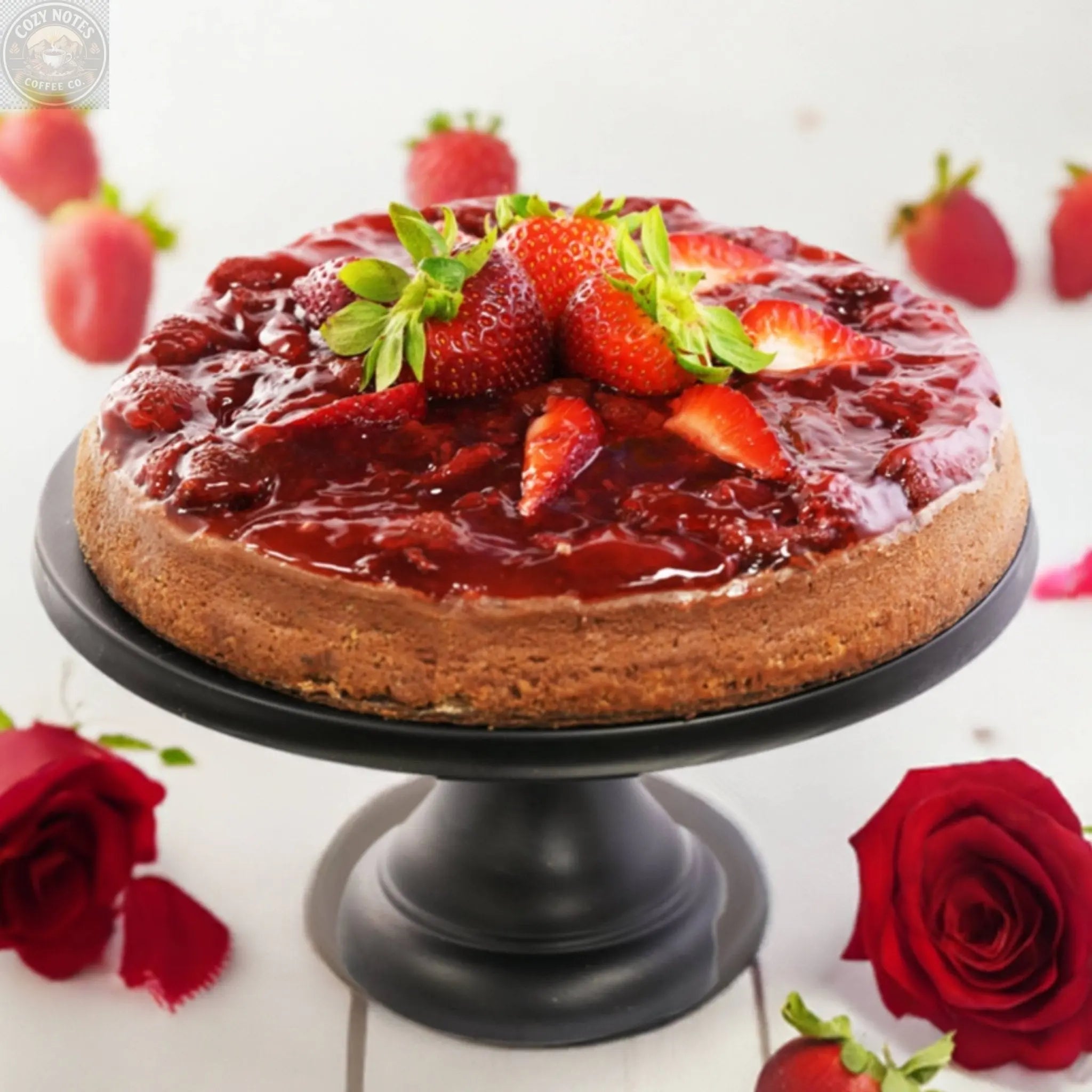 Andy Anand Sugar-Free Chocolate Strawberry Cheesecake, 9-Inch, 2.8 lb – Real Chocolate Truffles, Diabetic-Friendly, Birthday Gift Box Andyanand