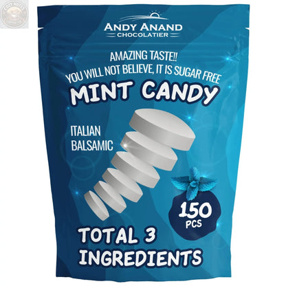 Andy Anand Sugar-Free Italian Balsamic Mint Candy, 300 pc, 7 oz – Imported, Keto, Vegan, Gluten-Free, Diabetic-Friendly Gourmet Gift Box Andyanand