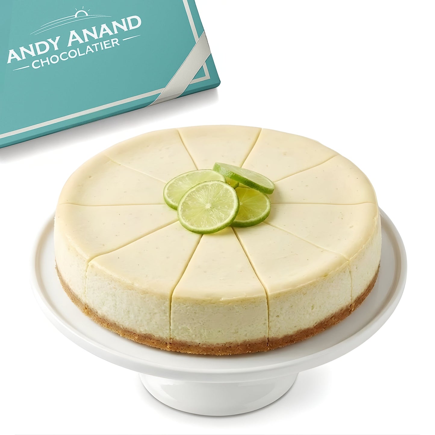 Andy Anand Sugar-Free Key Lime Cheesecake, 9-Inch, 2 lb – No Sugar Added, Diabetic-Friendly, Real California Cream Cheese, Holiday Gift Box - Cozy Notes Coffee Co
