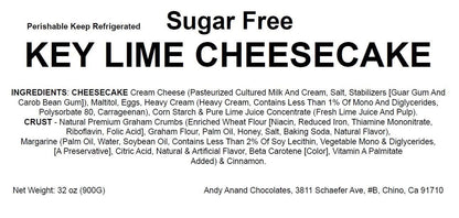Andy Anand Sugar-Free Key Lime Cheesecake, 9-Inch, 2 lb – No Sugar Added, Diabetic-Friendly, Real California Cream Cheese, Holiday Gift Box - Cozy Notes Coffee Co