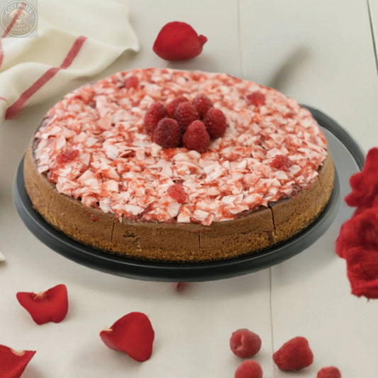 Andy Anand Sugar-Free Raspberry Coconut Chocolate Cheesecake, 9-Inch, 2.6 lb – Chocolate Truffles, Diabetic-Friendly, Birthday Gift Box Andyanand