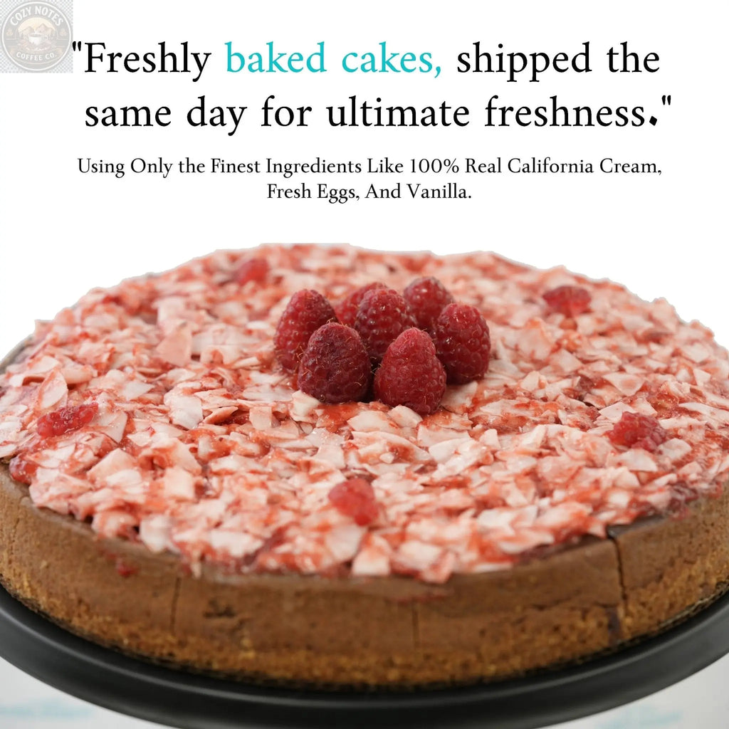 Andy Anand Sugar-Free Raspberry Coconut Chocolate Cheesecake, 9-Inch, 2.6 lb – Chocolate Truffles, Diabetic-Friendly, Birthday Gift Box Andyanand
