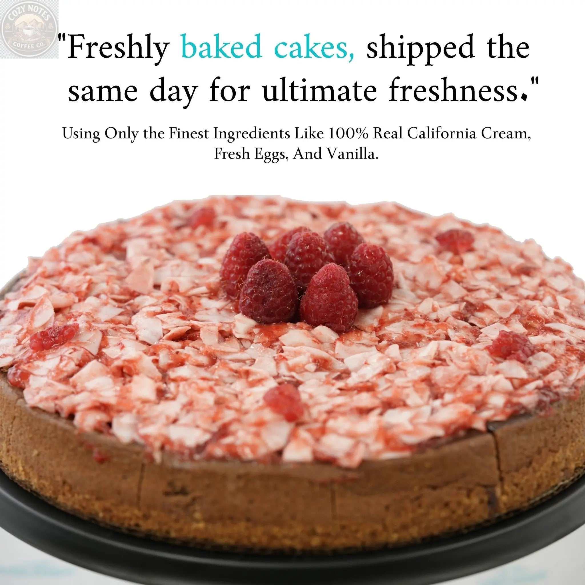 Andy Anand Sugar-Free Raspberry Coconut Chocolate Cheesecake, 9-Inch, 2.6 lb – Chocolate Truffles, Diabetic-Friendly, Birthday Gift Box Andyanand