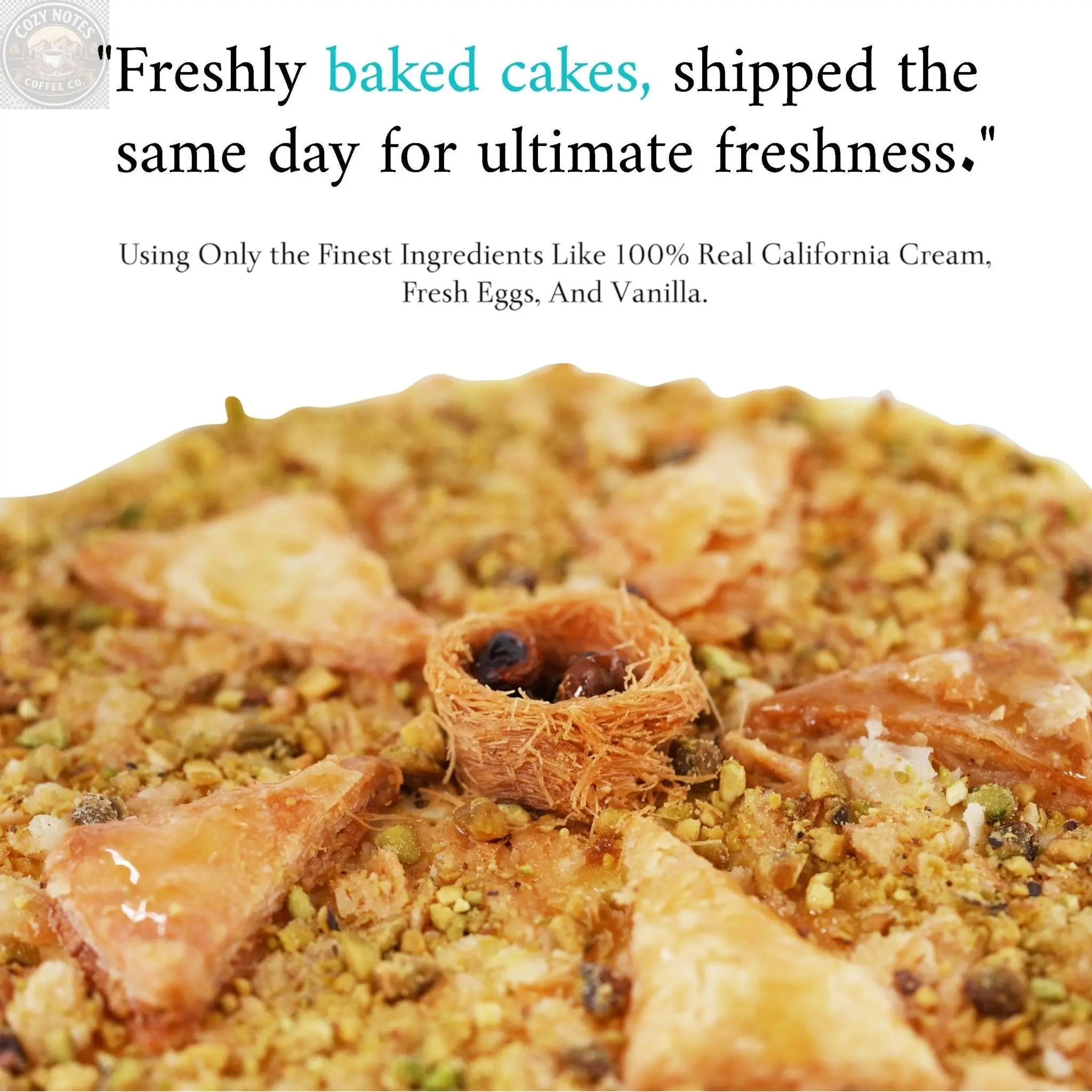 Andy Anand Baklava Cheesecake, 9-Inch, 2.8 lb – Turkish Honey & California Cream Fusion, Pistachio & Walnut, Gourmet Birthday Gift Box Andyanand