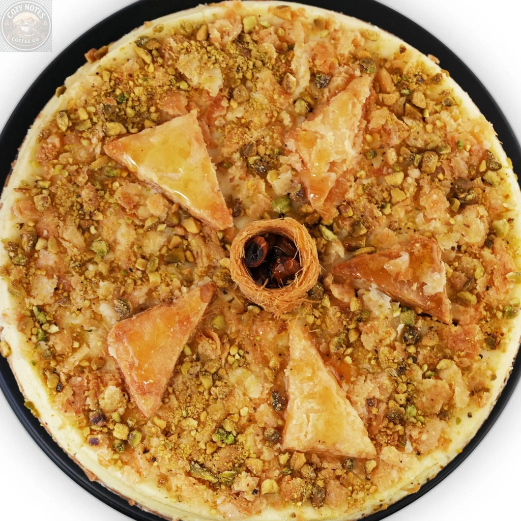 Andy Anand Baklava Cheesecake, 9-Inch, 2.8 lb – Turkish Honey & California Cream Fusion, Pistachio & Walnut, Gourmet Birthday Gift Box Andyanand