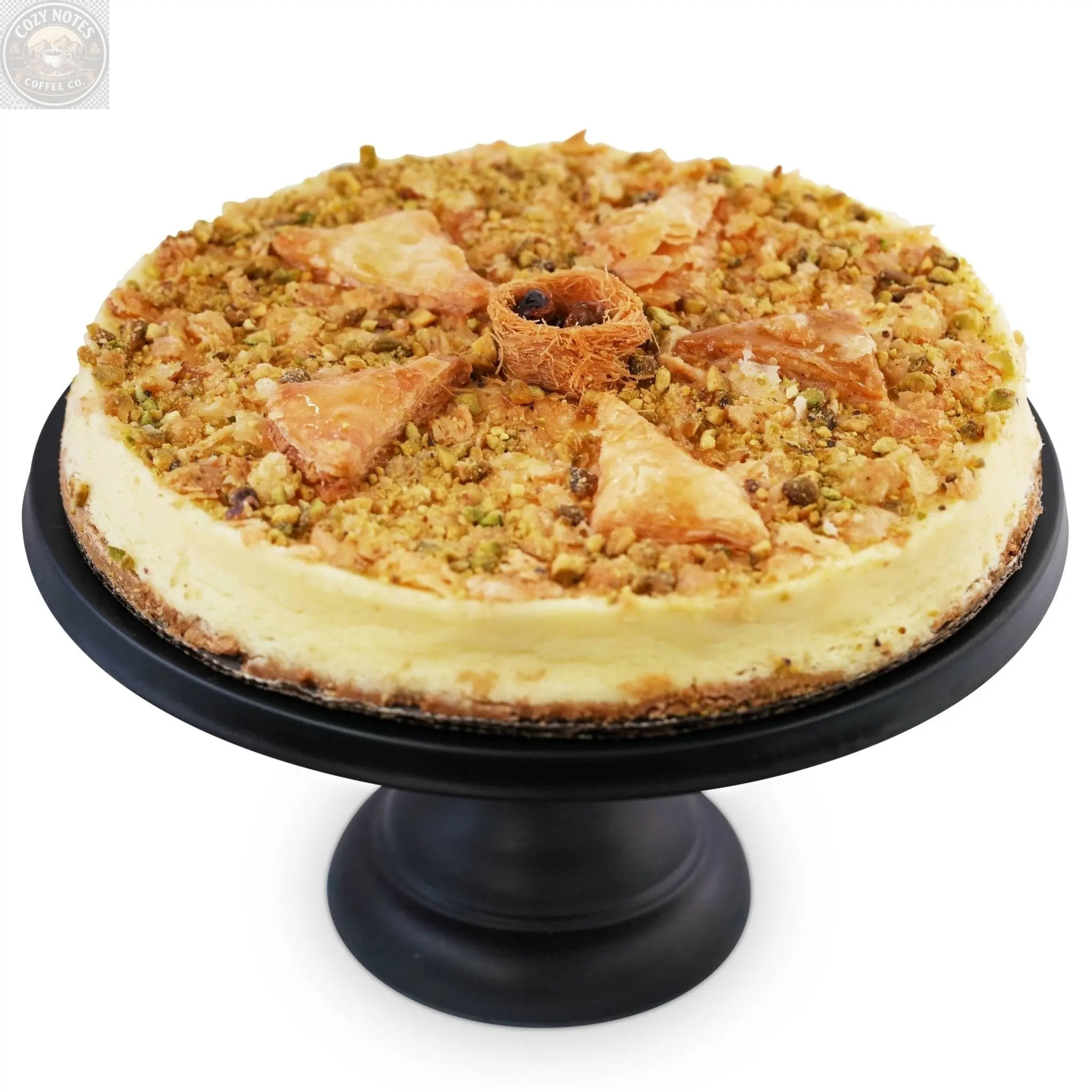 Andy Anand Baklava Cheesecake, 9-Inch, 2.8 lb – Turkish Honey & California Cream Fusion, Pistachio & Walnut, Gourmet Birthday Gift Box Andyanand