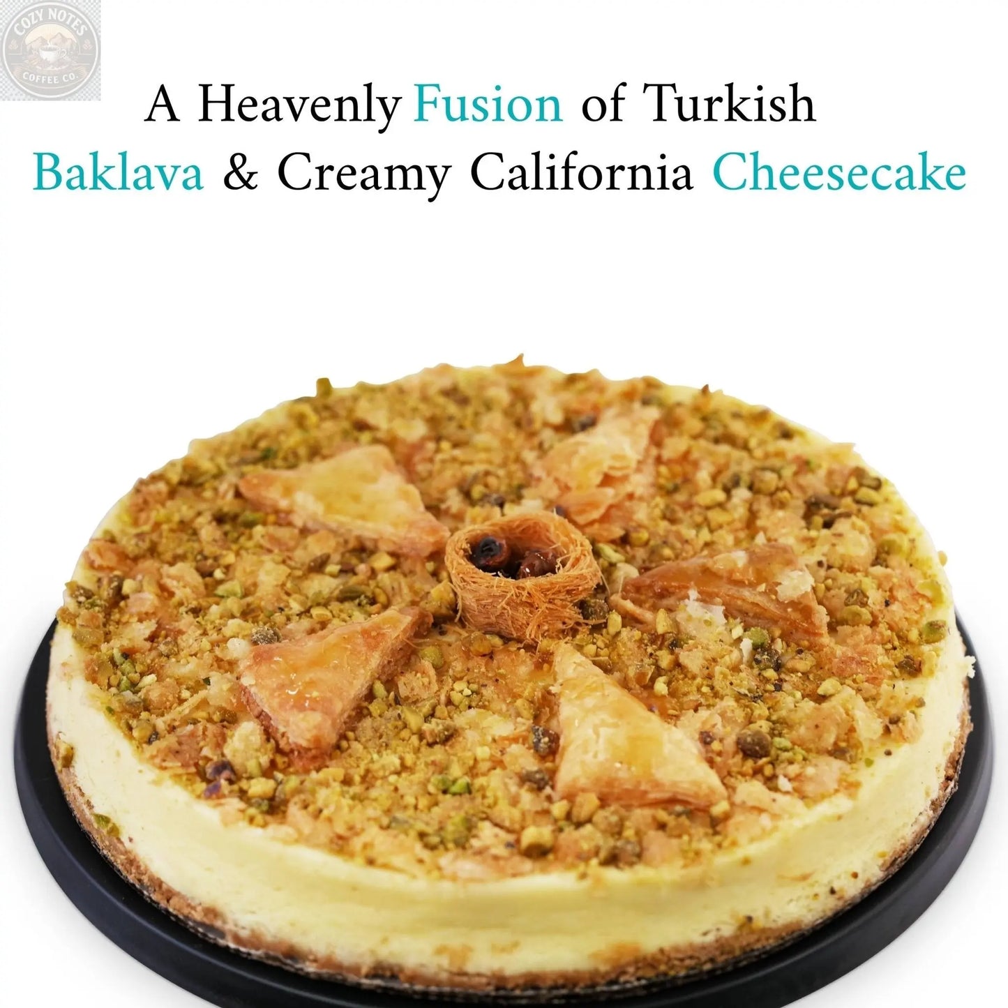Andy Anand Sugar-Free Baklava Cheesecake, 9-Inch, 2.8 lb – Turkish & California Fusion, Diabetic-Friendly, No Preservatives, Birthday Gift Andyanand