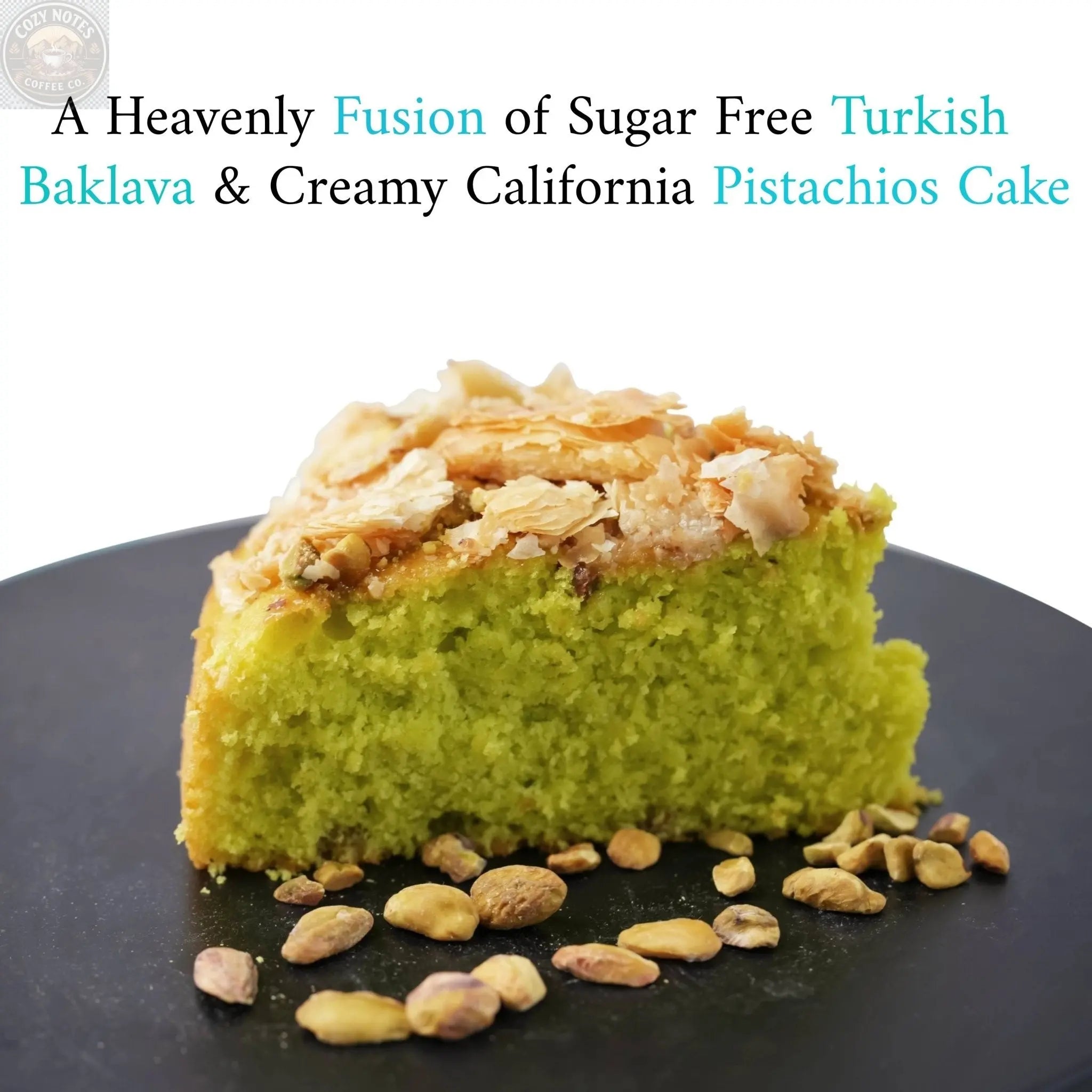 Andy Anand Sugar-Free Baklava Pistachio Cake, 9-Inch, 2.8 lb – Turkish & California Fusion, Keto, Diabetic-Friendly Birthday Gift Box Andyanand