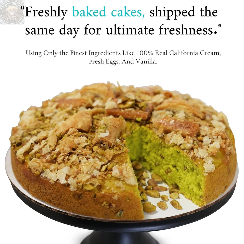 Andy Anand Sugar-Free Baklava Pistachio Cake, 9-Inch, 2.8 lb – Turkish & California Fusion, Keto, Diabetic-Friendly Birthday Gift Box Andyanand