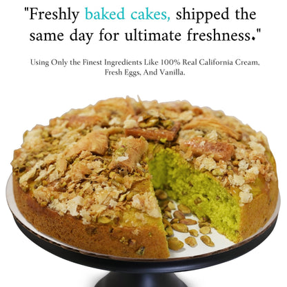 Andy Anand Sugar-Free Baklava Pistachio Cake, 9-Inch, 2.8 lb – Turkish & California Fusion, Keto, Diabetic-Friendly Birthday Gift Box