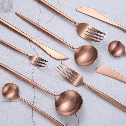Annie Rose Gold Flatware 6 pc Set Tea + Linen
