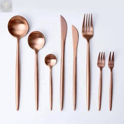 Annie Rose Gold Flatware 6 pc Set Tea + Linen