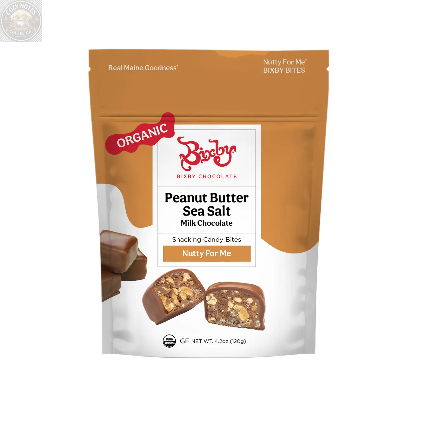 Nutty For Me Bixby Bites: Milk Chocolate + Crunchy Peanut Butter + Maine Sea Salt