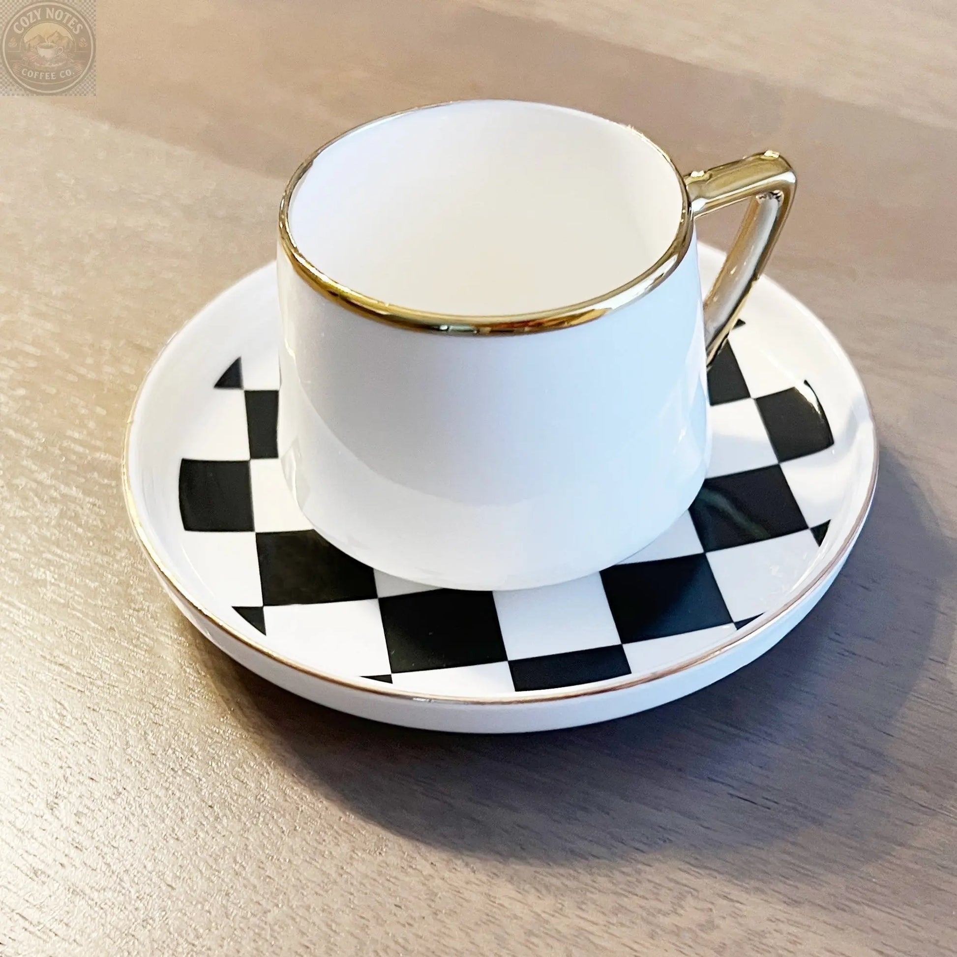 Checkered Espresso Cups - Set of 6 Tea + Linen