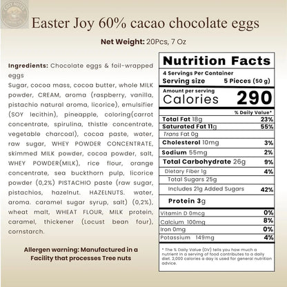 Andy Anand Praline-Filled Chocolate Eggs, 20 pc, 7 oz – Gluten-Free, Creamy Hazelnut-Praline Centers, Easter & Year-Round Birthday Gift Box Andyanand